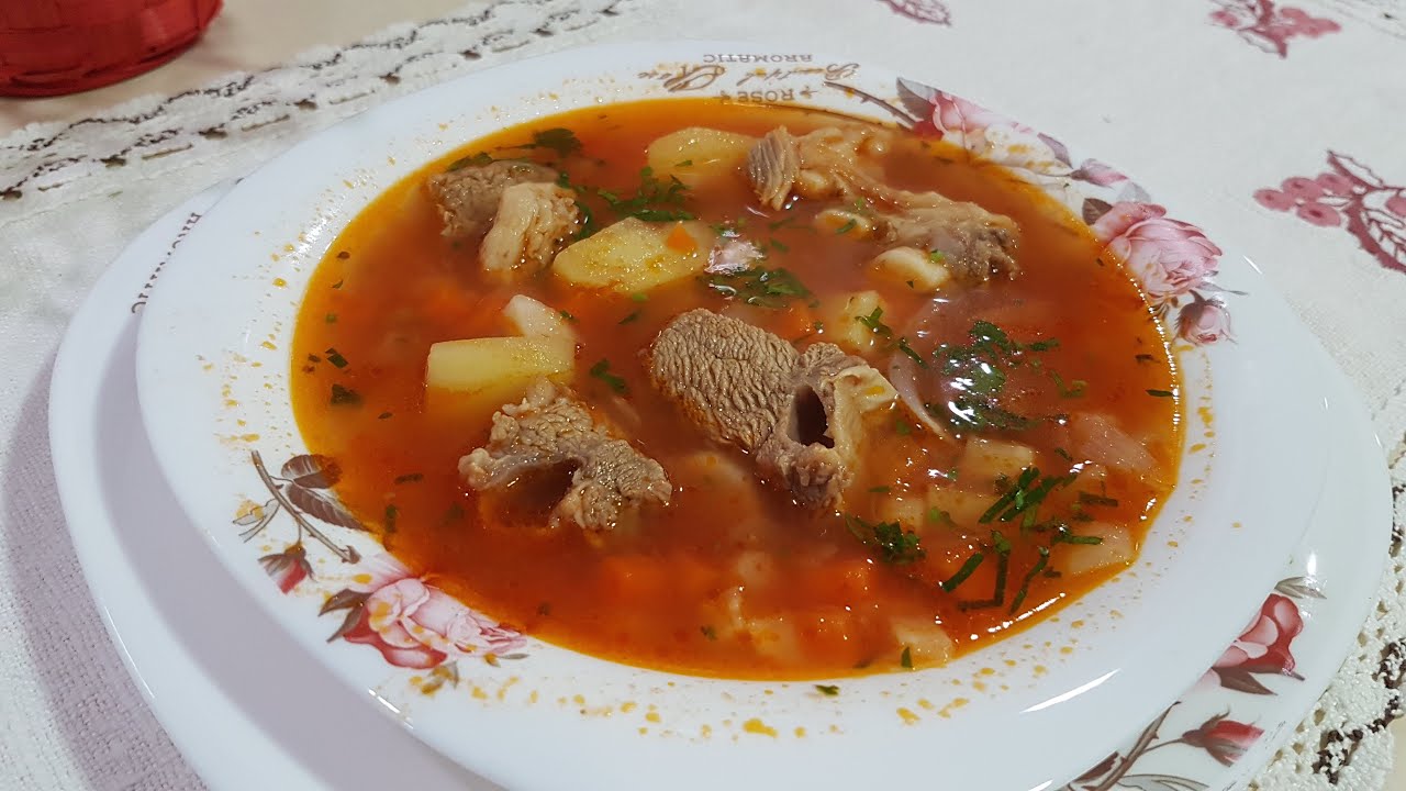 Ciorbă Țărănească cu Carne de Vițel și Suc de Roșii | Ciorbă pe Vițel foarte Gustoasă de la Bunica