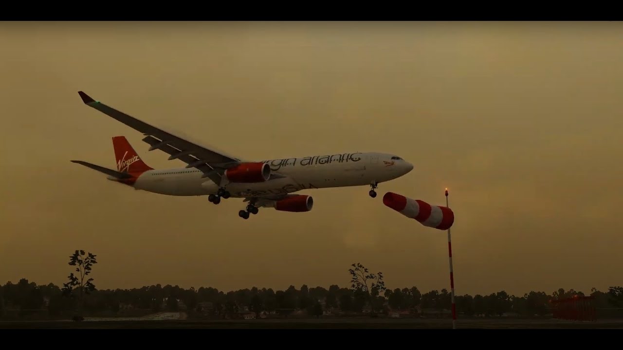 X-PLANE 12 VISUAL XP ULTIMATE HURRICANE LEE AIRBUS 330-300 VIRGIN ATLANTIC