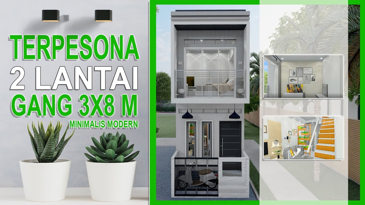 Sederhana bikin Terpesona, Desain Rumah Gang 3x8 M Padat Penduduk | Tiny House 3x8 M | Plano de casa