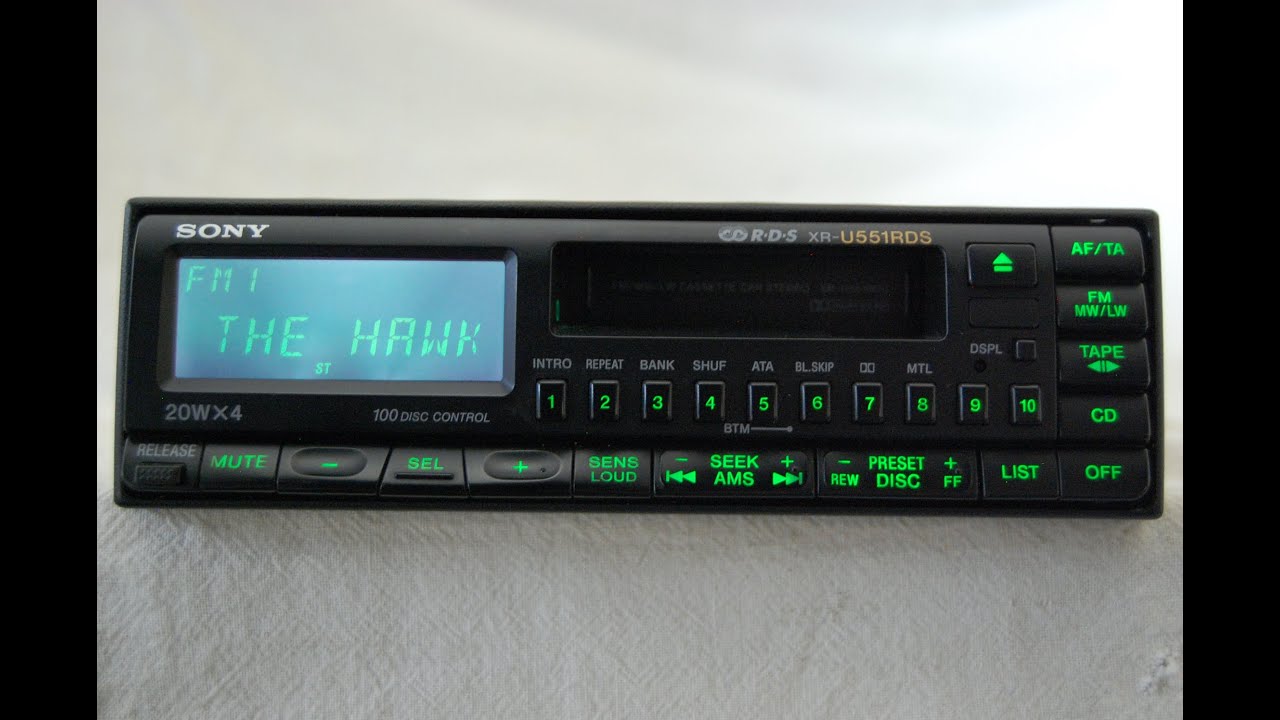 Vintage Sony XR-U551RDS AM/FM cassette car stereo rare old