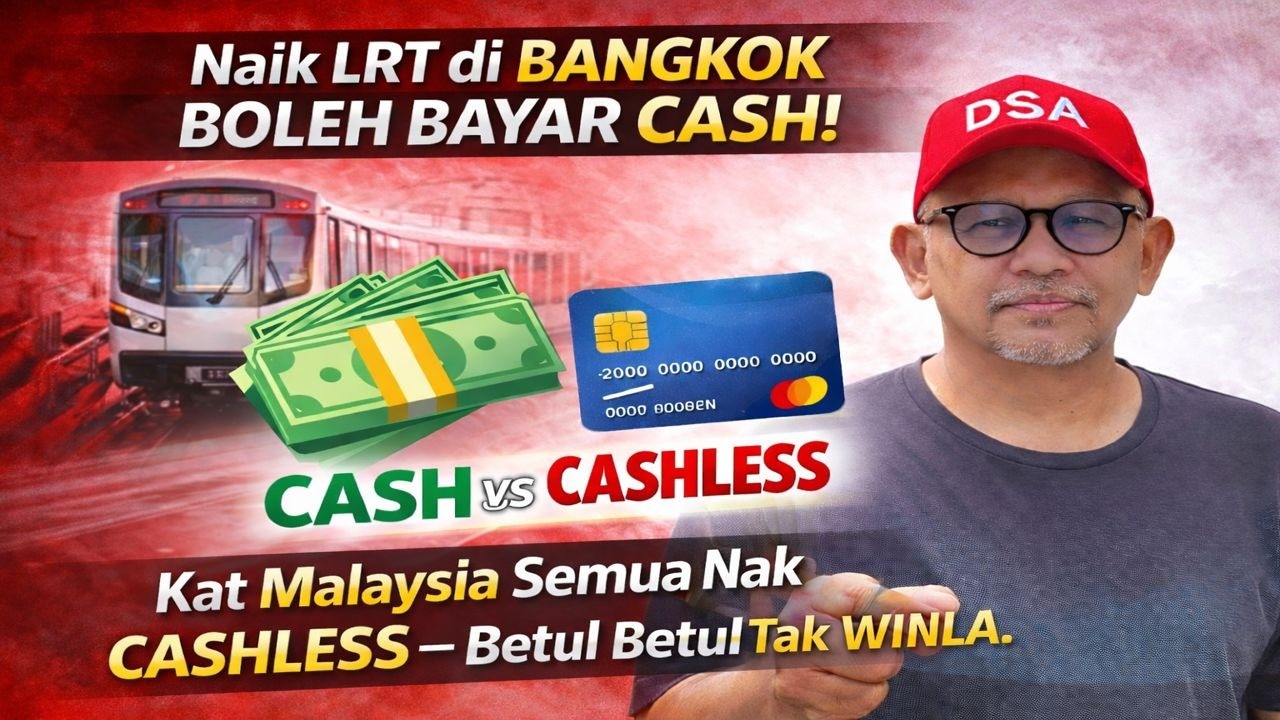 Naik LRT di Bangkok boleh bayar pakai cash, kat Malaysia semua nak CASHLESS, betul betul useless