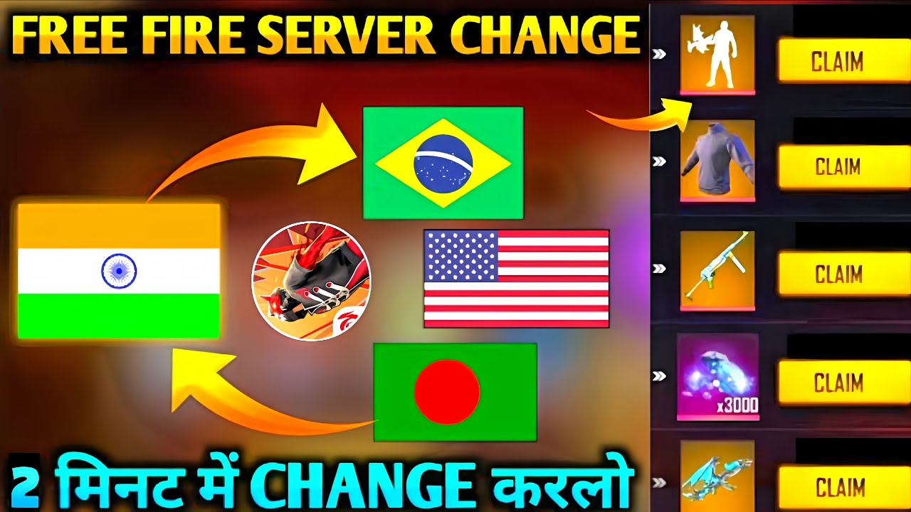 How To Change Server in Free Fire 2025 | Free Fire Server Change | Dusre Server Me Kaise Karen