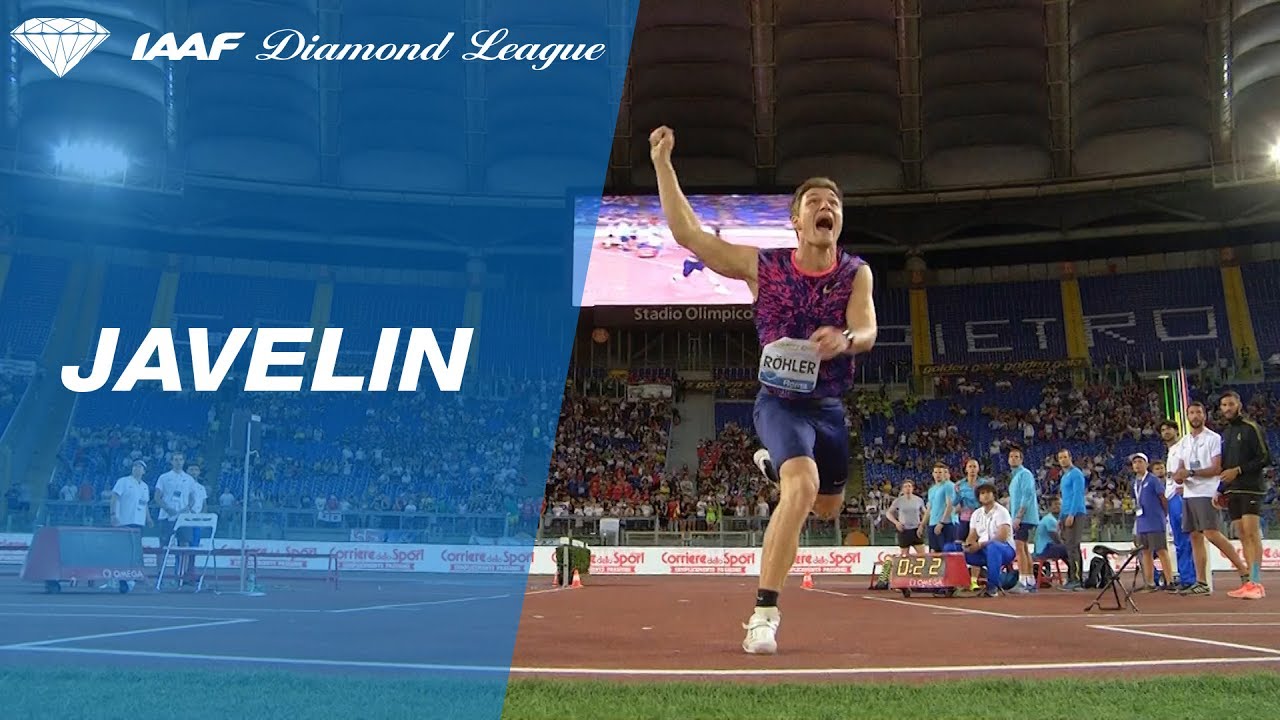 Thomas R&ouml;hler wins the Men's Javelin with a throw of 90.06m - IAAF Diamond League Rome 2017
