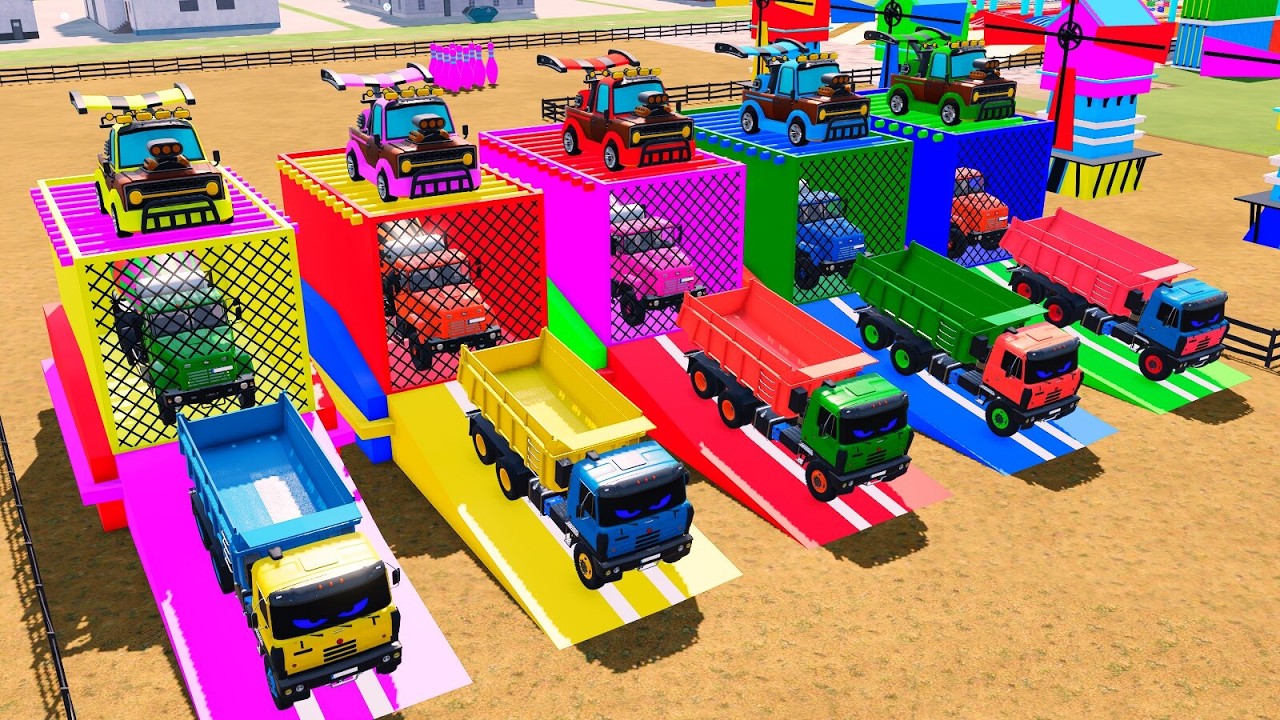 Garage with Colors - ALL AMERICAN MIXER TRUCK WITH DOUBLE LOWBED TRAILER, PETERBILT, KENWORTH #10