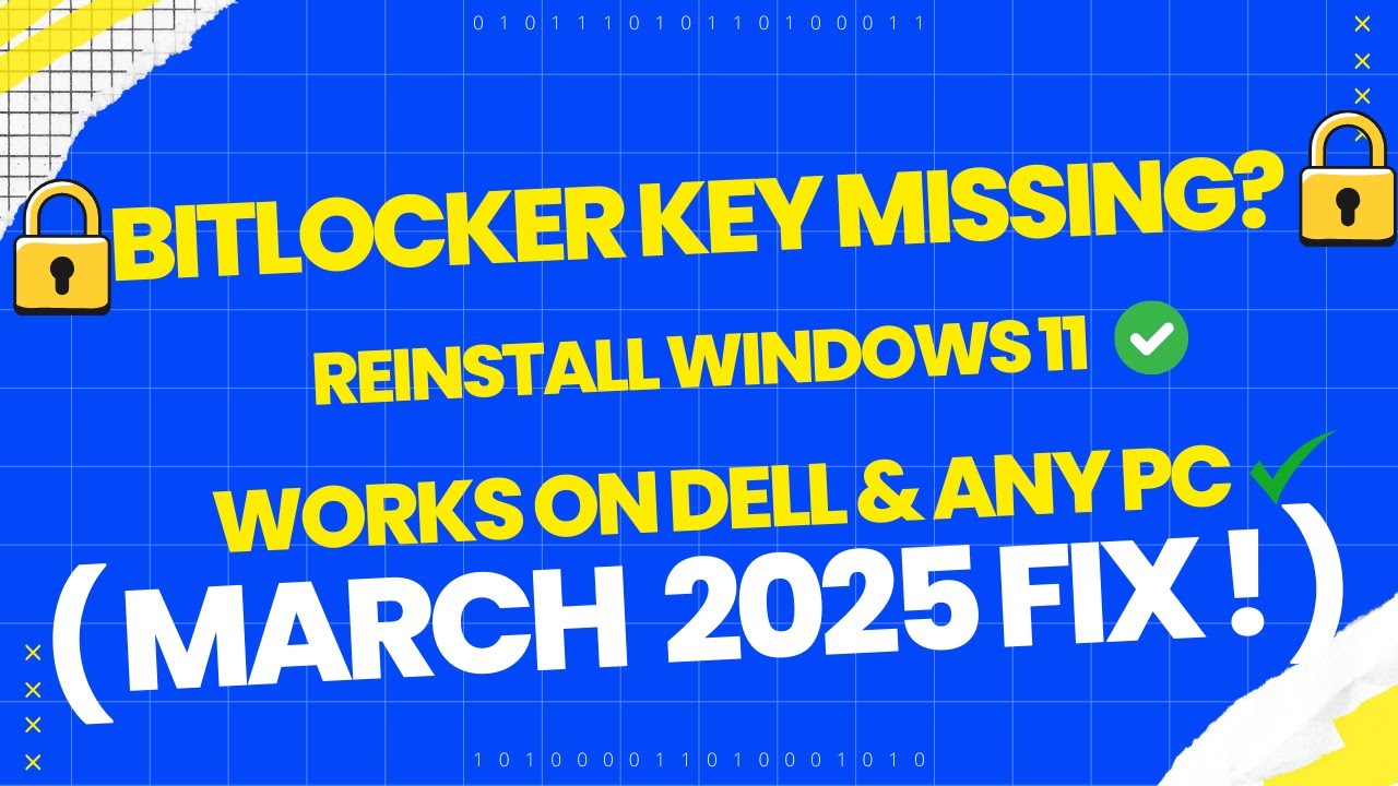 BitLocker Key Missing? Fix It by Reinstalling Windows 11 (Dell & Any PC!)