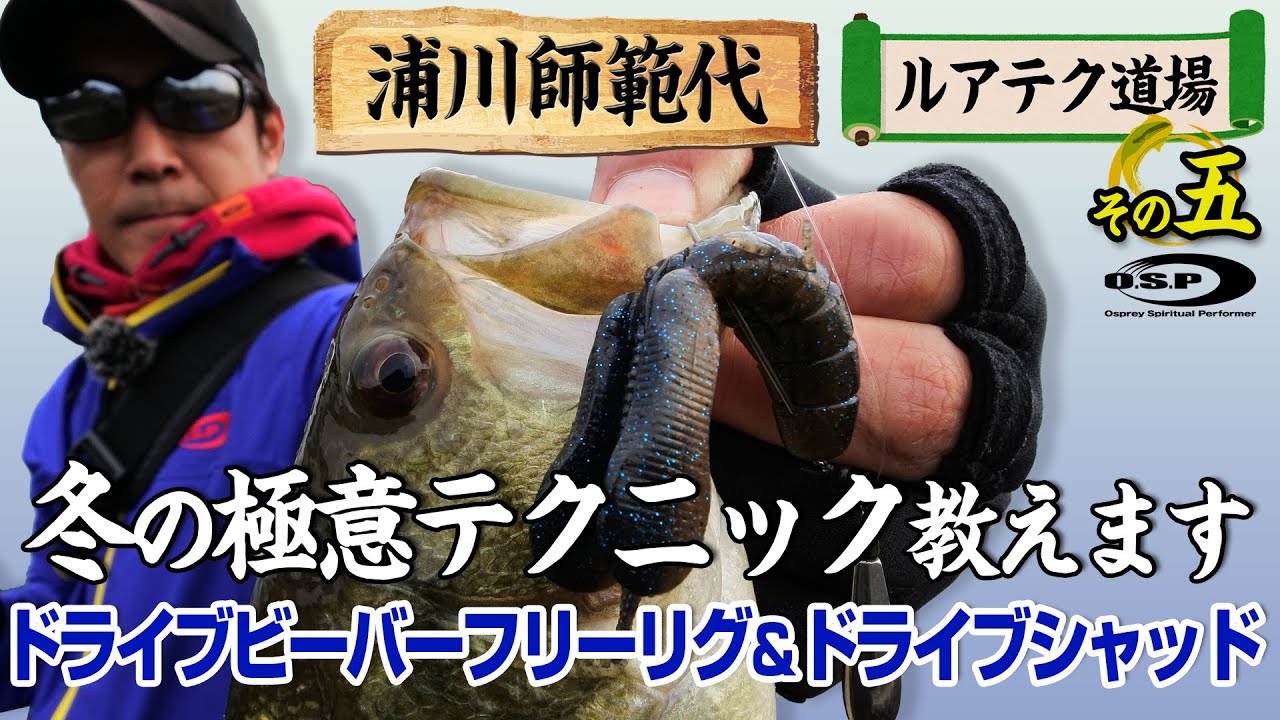 【冬の極意テクニック教えます】ドライブビーバーフリーリグ＆ドライブシャッド【浦川師範代 ルアテク道場 その五】