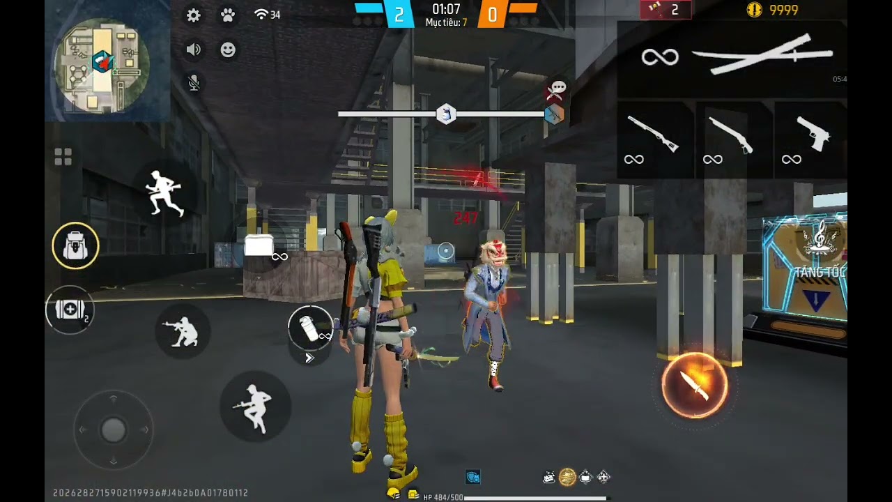 Solo  free fire với một con bot