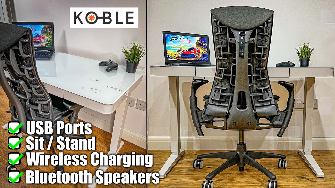 BEST ALL IN ONE Desk | Koble Lana Sit Stand / Speakers/USB Ports/Wireless Charging