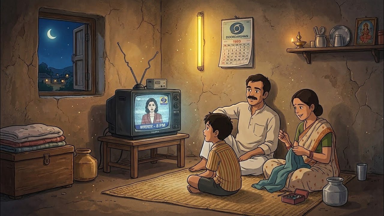 &ldquo;Peaceful 90s Indian Village Night &ndash; Family Storytelling&rdquo;