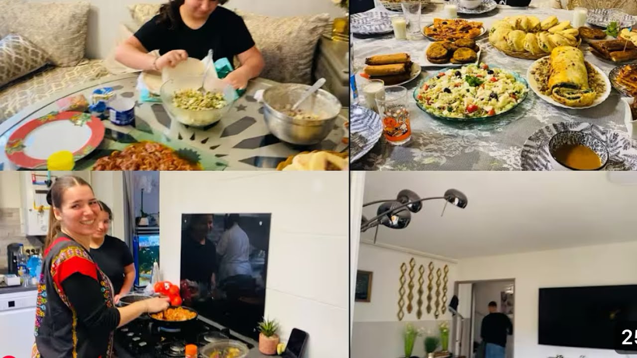 لمة عائلية على افطار جات امينة و سارة اجواء جميلة طاولة تاع يومين  وصفة كرواصون Routine Ramadan 