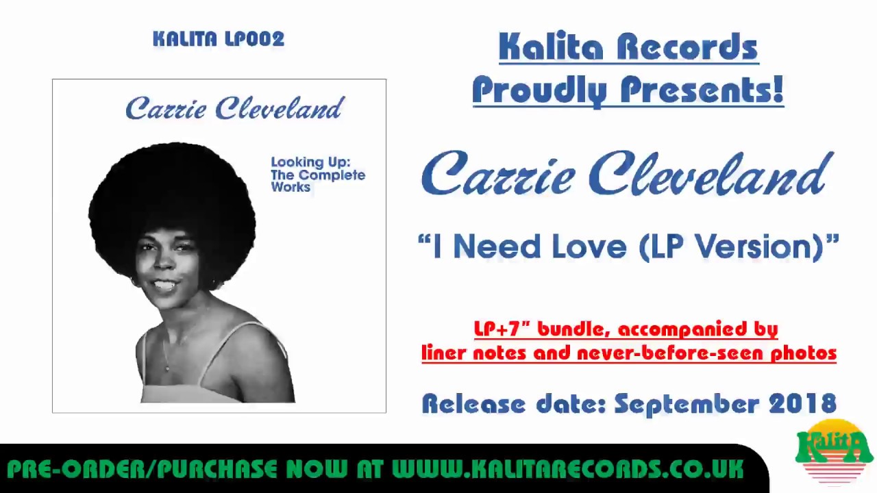 Carrie Cleveland - 'I Need Love (LP version)' (Official)