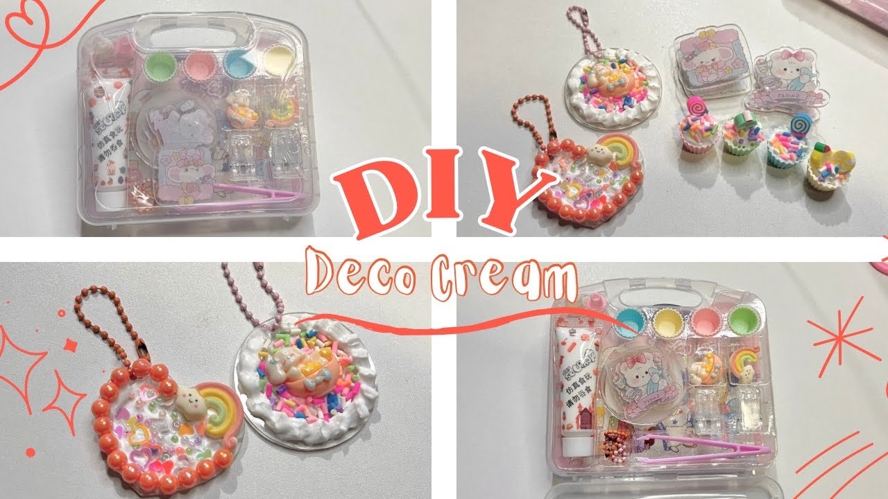 UNBOXING DIY DECO CREAM SET UNTUK BIKIN GANTUNGAN KUNCI DAN JEPIT RAMBUT | DIY ACRYLIC KEYCHAIN