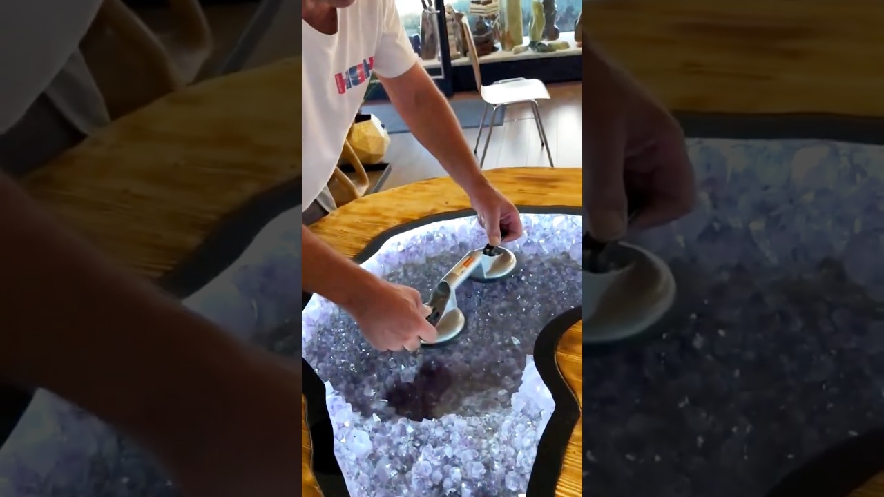 Amethyst Geode Carved in a Table!