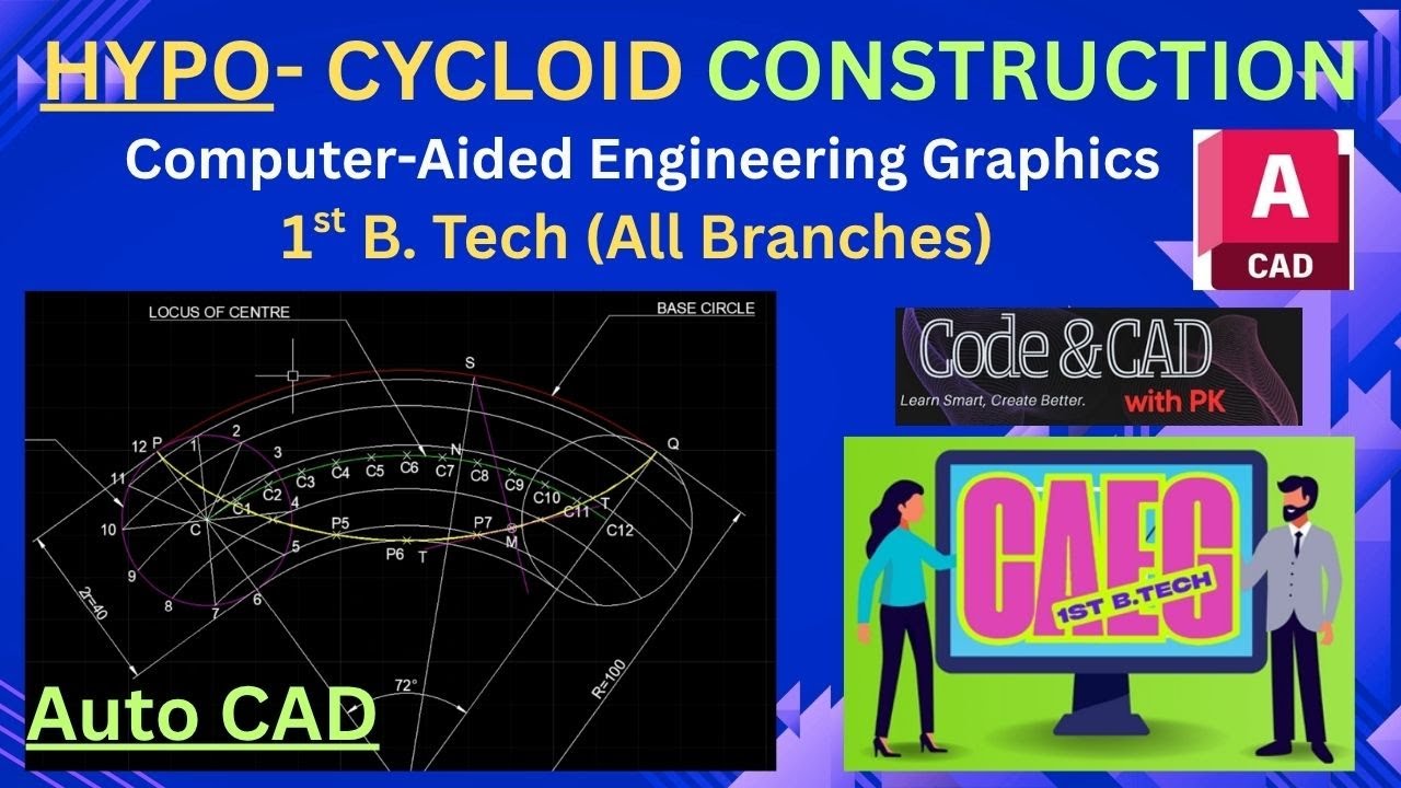 Построение гипоциклоиды в AutoCAD | Автоматизированная инженерная графика | 1-й год обучения по п...