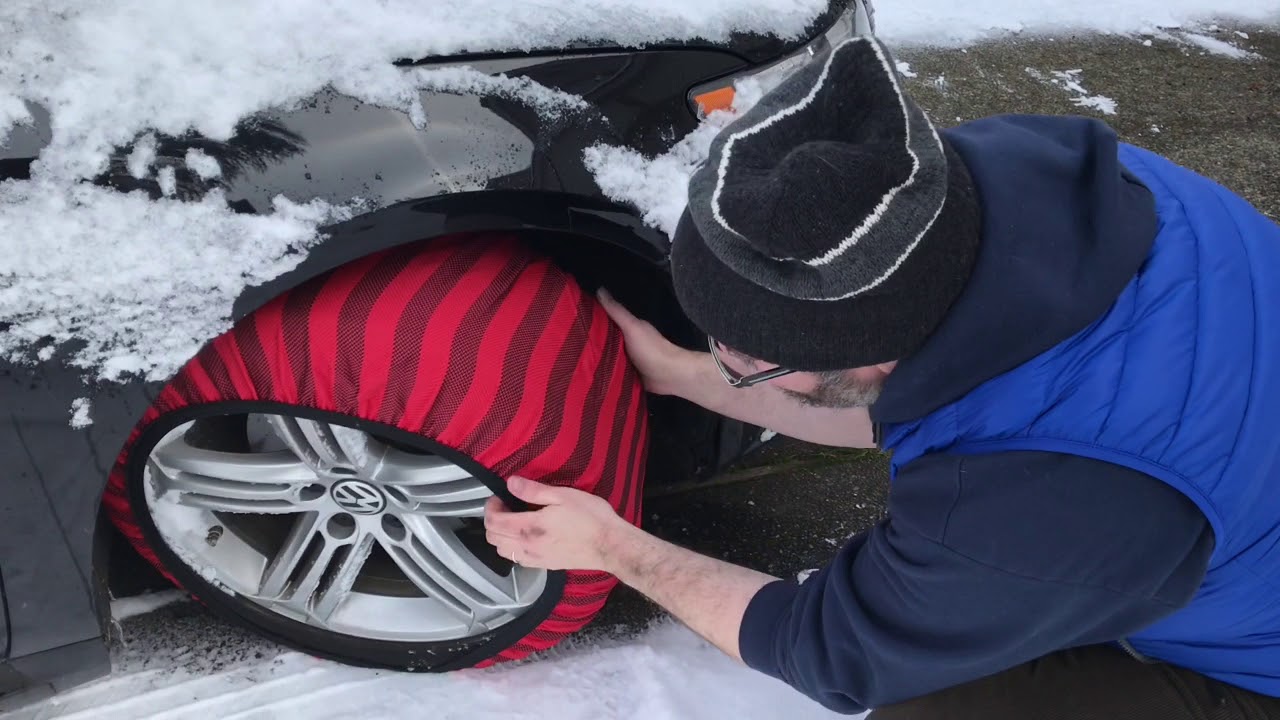 Textile Snow Socks Installed and Driven on Ice Check out my website:  www.autohaulersupply.com