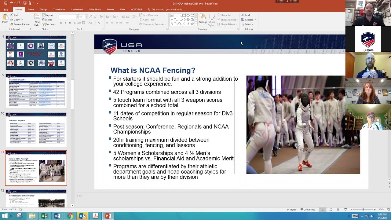 Fencing College Recruitment Webinar