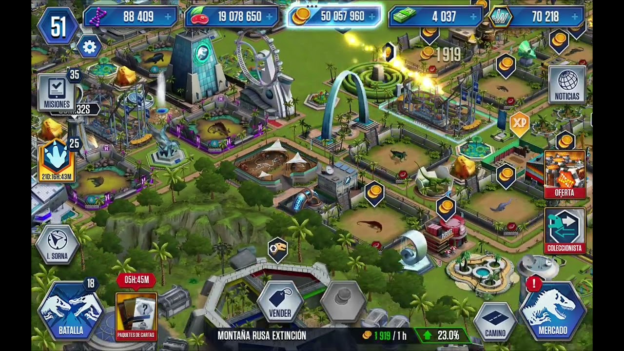 🤯 Asi ordenó mi Parque de Dinosaurios en Jurassic World - The Game 🦖