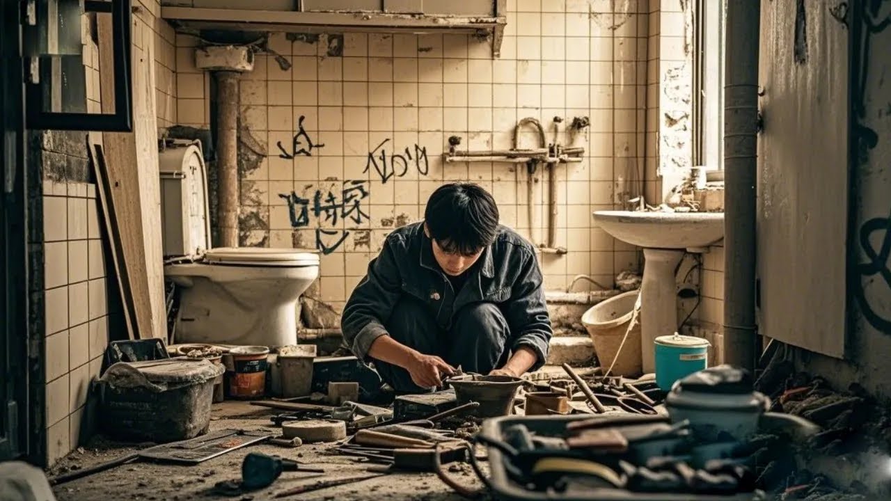 A young man renovated an old house he bought 40 years ago for $5 000  Renovation of bathroom