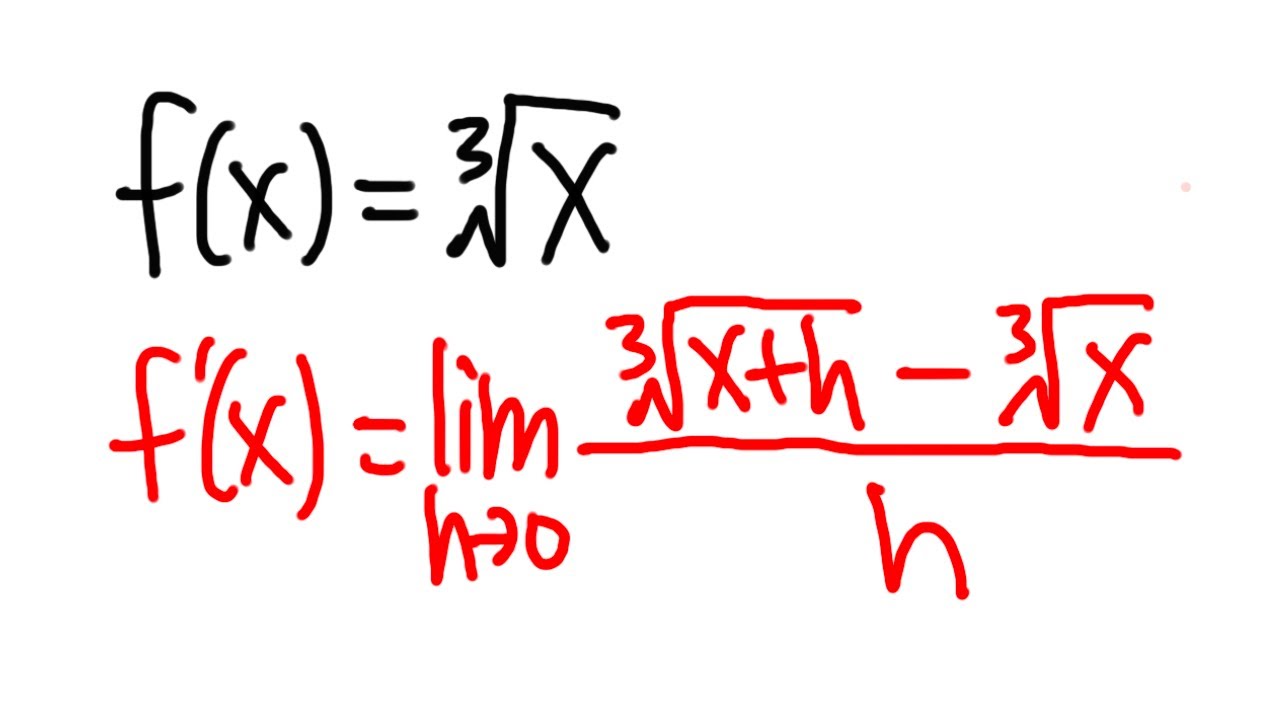 How to find the derivative of the cube root of x by the definition of the derivative, calculus 1
