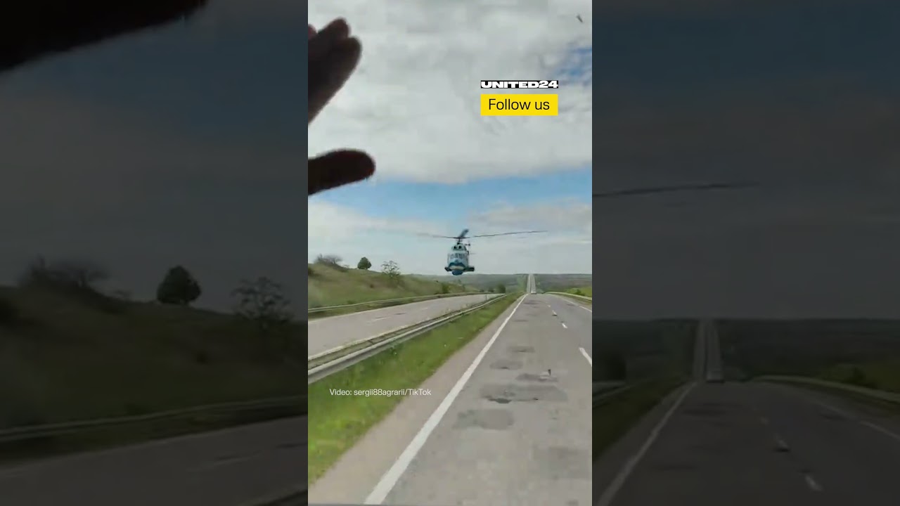 Incredibly Low Flyby Performed by Ukrainian Helicopter #warinukraine