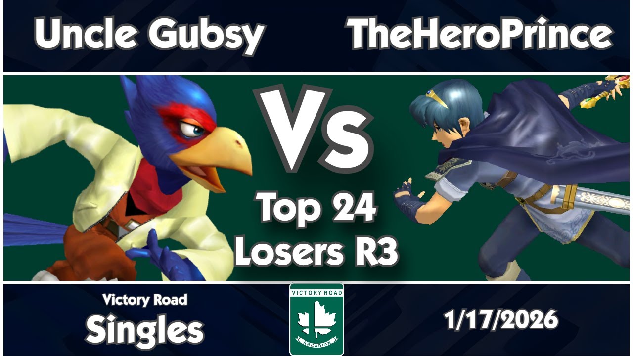 Victory Road - Uncle Gubsy (Falco) vs TheHeroPrince (Marth) Melee Singles Top 24 (Losers R3)