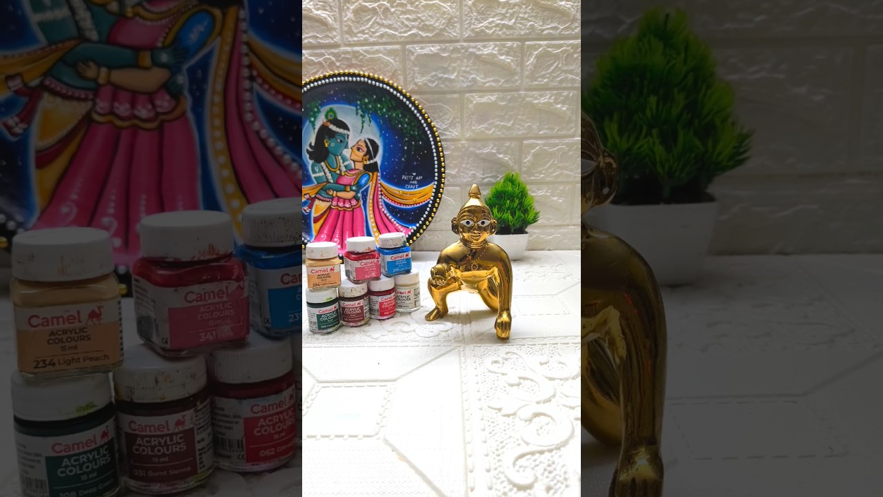 Laddu gopal ji ka makeover🩵 #diy #painting #youtubeshorts #viralvideo #shortvideos #shorts #krishna