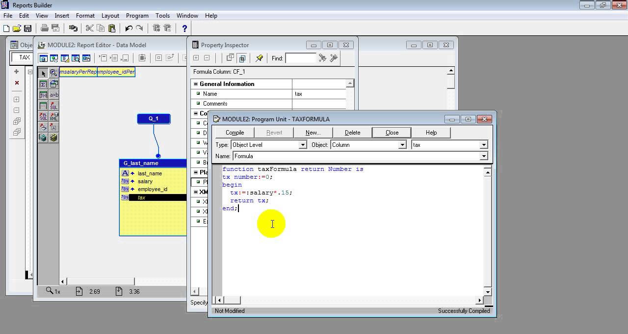 oracle Report : How to create formula column