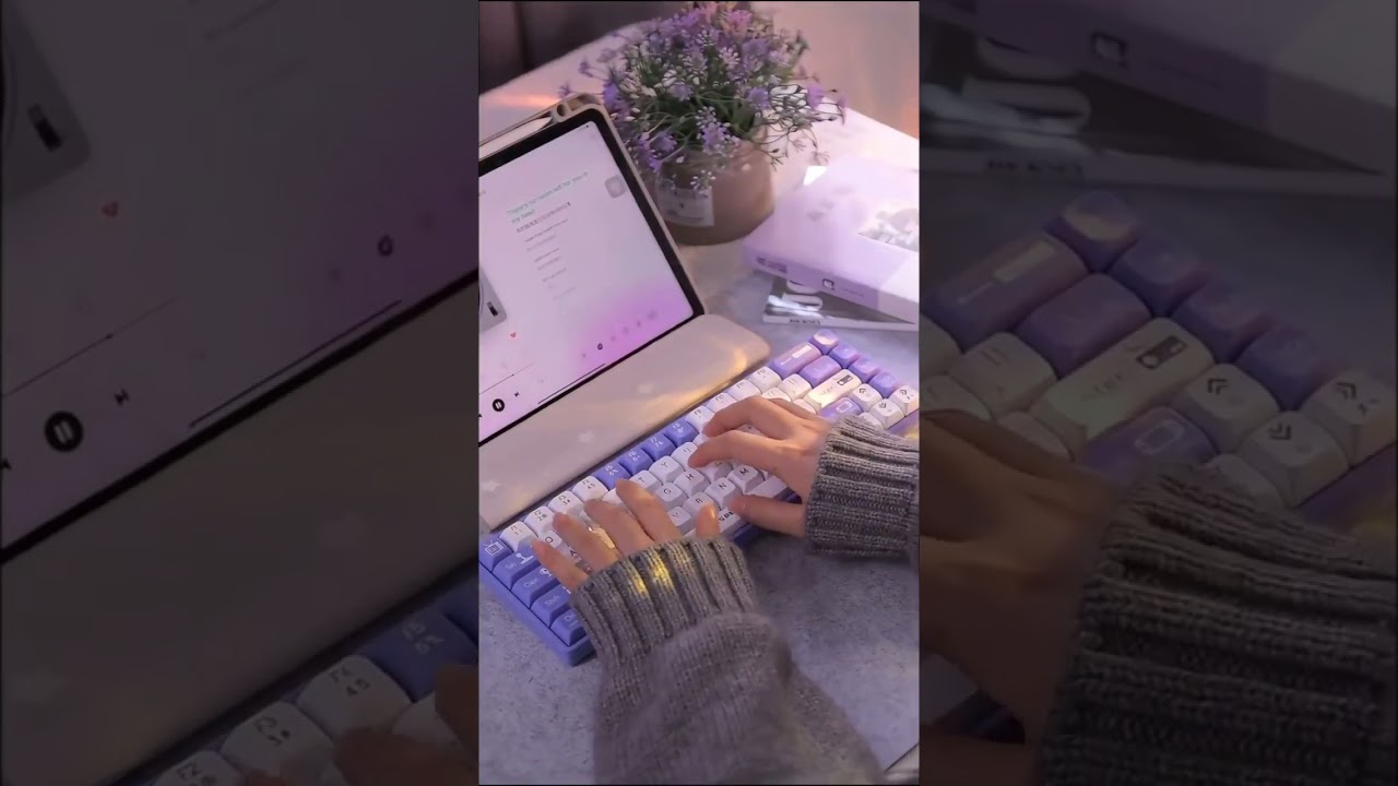Ajazz AK680 Wired Iris Purple Mechanical Keyboard | Typing Sound🎵 #ajazz #keyboard  #asmr
