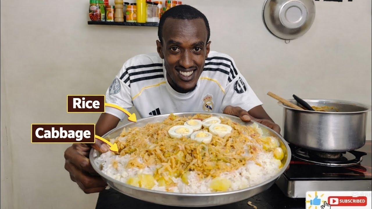 AMASHU ARYOSHYE CYANE NUMUCERI UVANZE N’ IBIRYI 😋 / RICE AND CABBAGE THE BEST COMBO EVER 😋