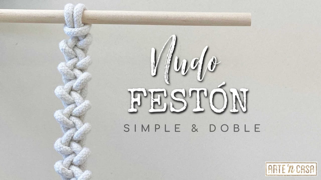 Nudo festón simple y doble macramé paso a paso