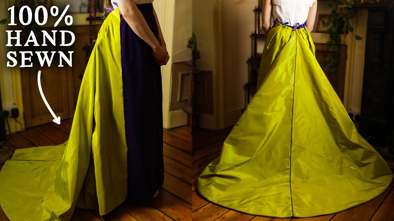 I Hand Sewed an 1890s Ball Gown Skirt & Detachable Train
