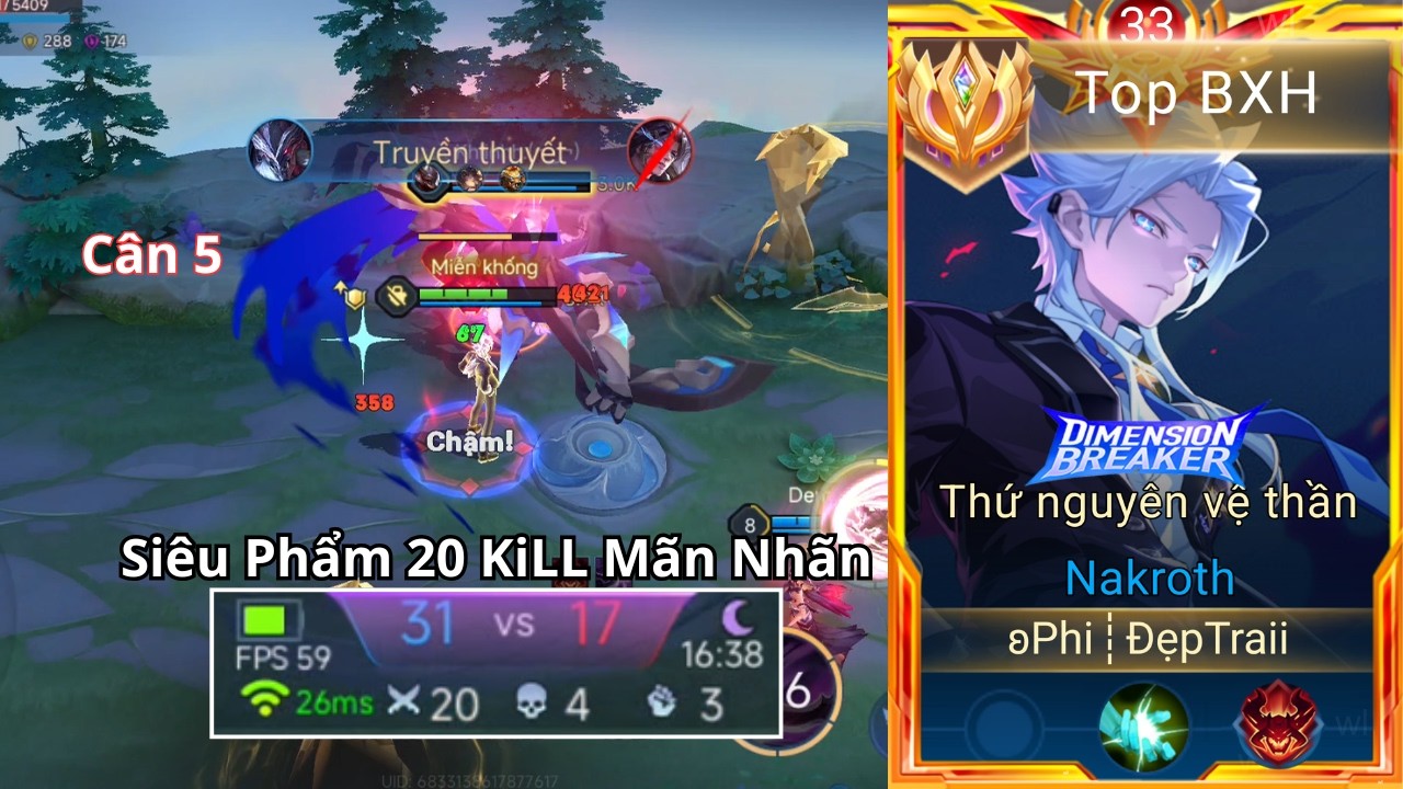 24 Phút Múa Nakroth Farm Cháy Máy Với 