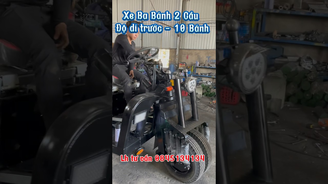Xe ba bánh 2 cầu - độ dí trước. 10 lốp 
