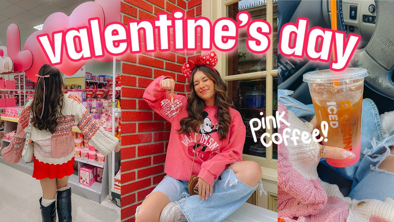 valentine's day vlog!! pink coffee, magic kingdom, dating q&a 💓