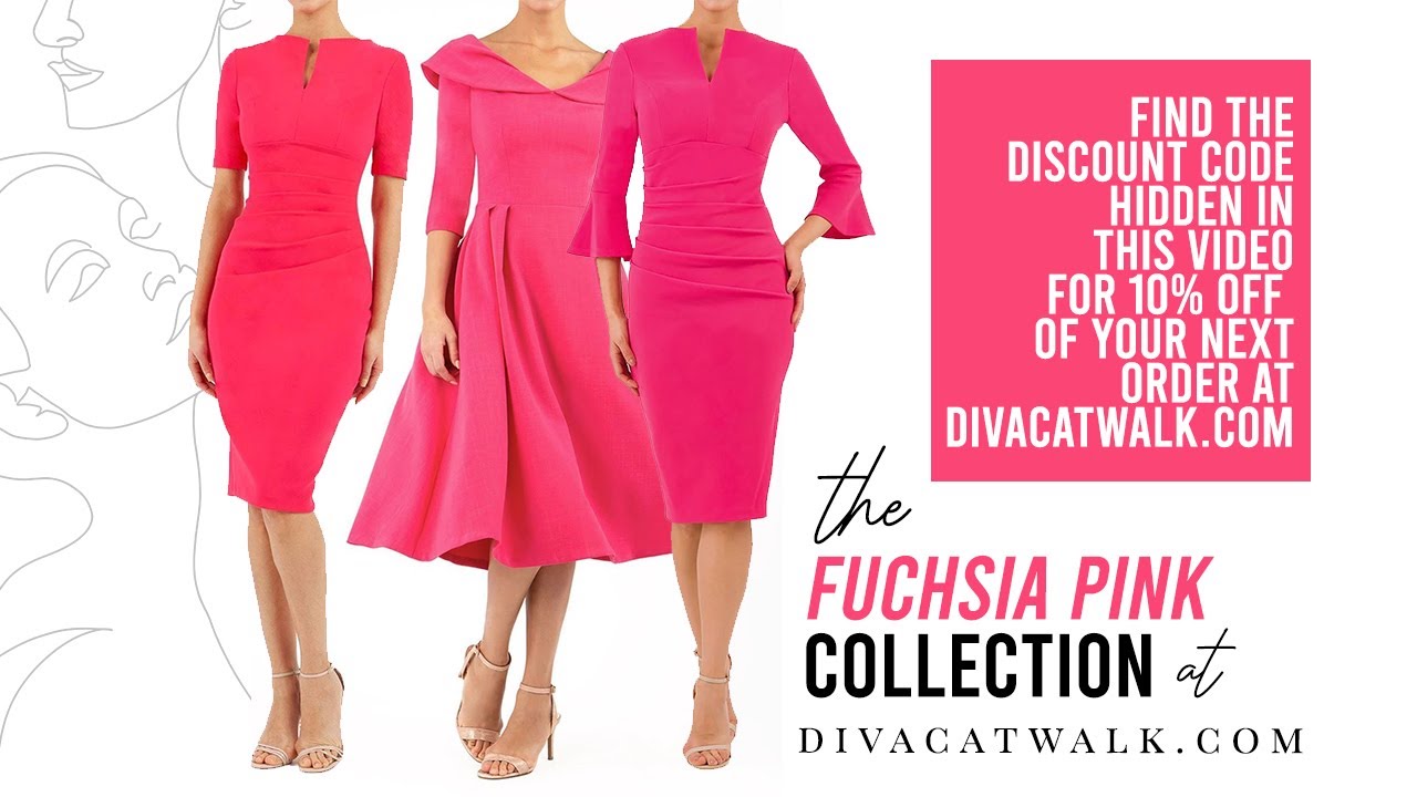 Fuchsia Pink Collection | Fuchsia Pink Wedding Guest, Fuchsia Office Outfits, Bright Pink Dresses.