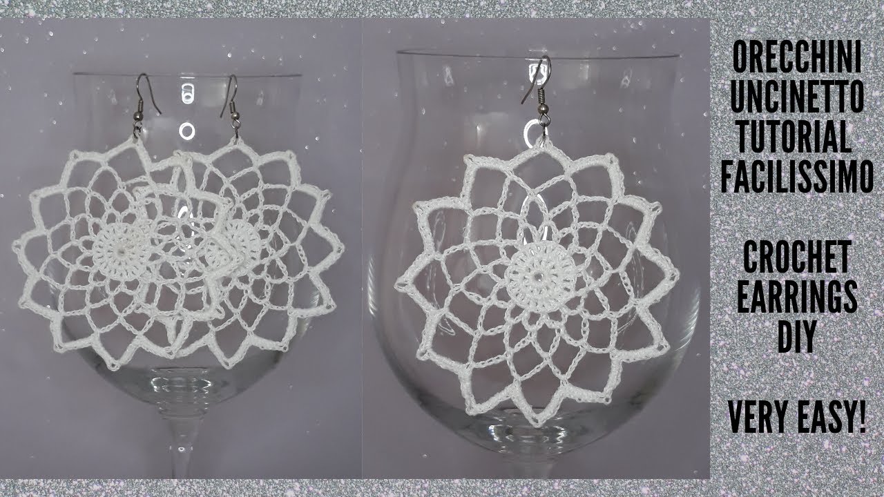 Orecchini uncinetto #1 Tutorial facilissimo- Crochet Earrings DIY Very easy!