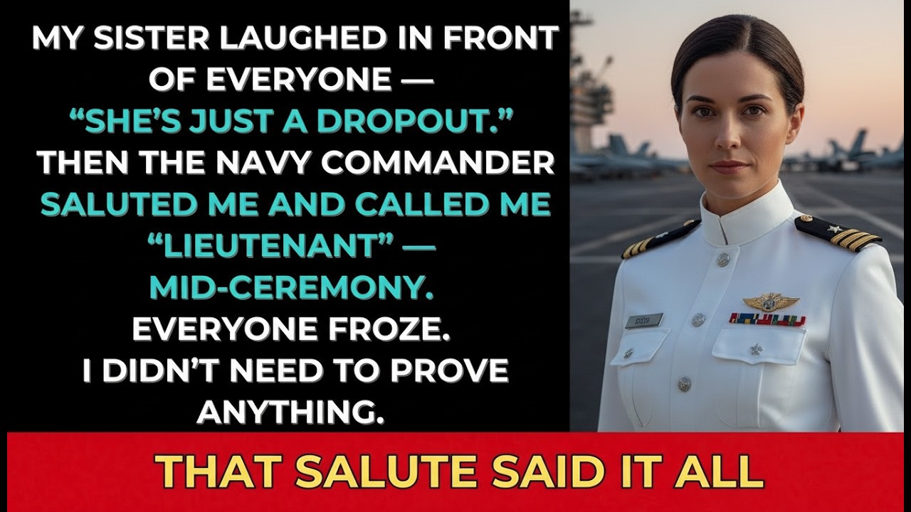 My Sister Mocked Me at My Brother’s Graduation — But When the Navy Commander Saluted, Everyone Froze