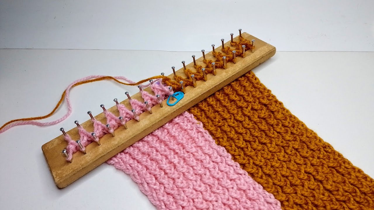 Bufanda de rayas verticales | Tejido de rayas en telar rectangular | DIY Navidad #2 🌼🎄✨