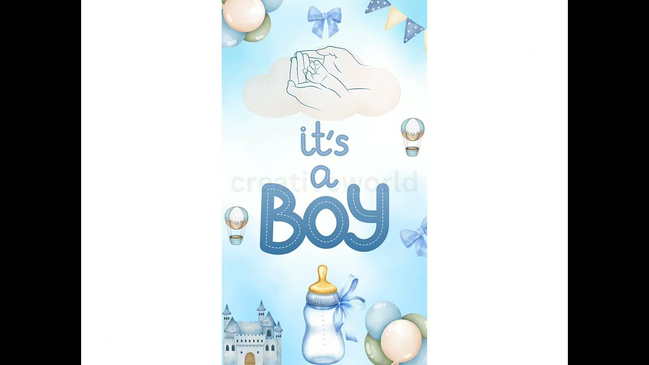 Muslim Baby Boy Birth Announcement Video 💙 | #creativeworld