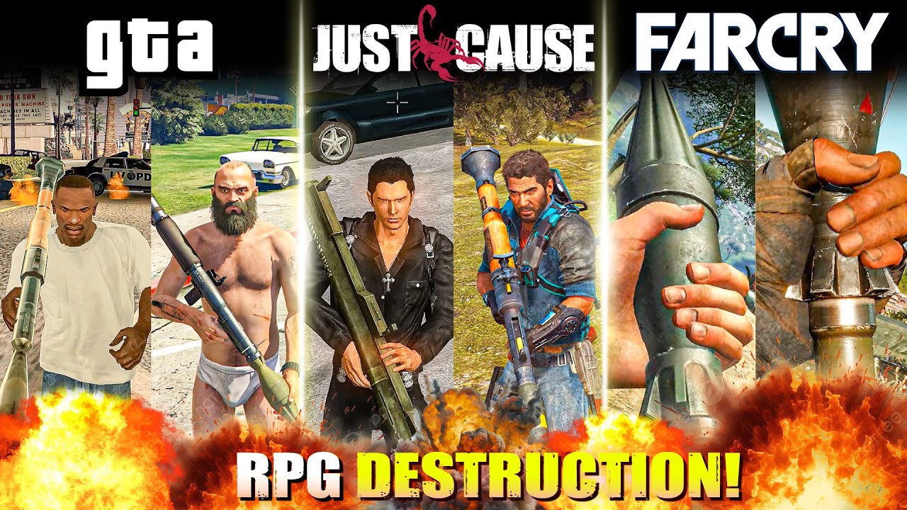 RPG Destruction in GTA vs Far Cry vs Just Cause – Ultimate Rocket Launcher Comparison!