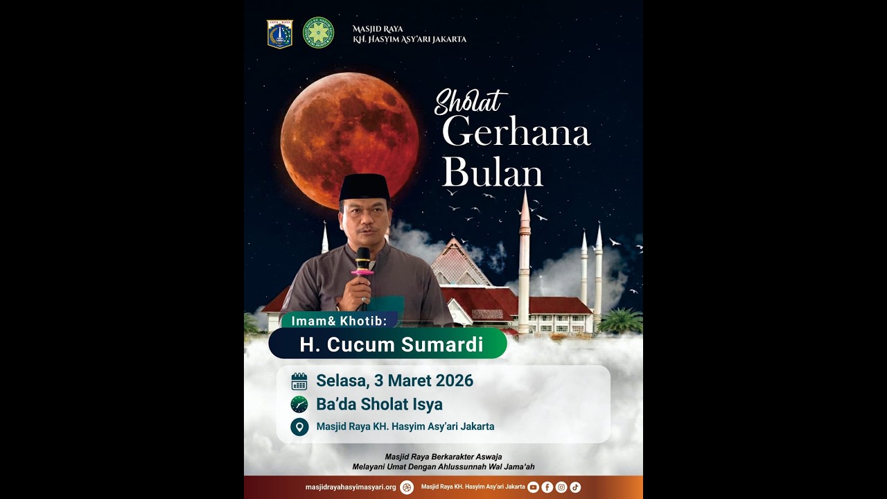 (LIVE) Shalat Gerhana Bulan dan Shalat Tarawih, 14 Ramadan 1447H