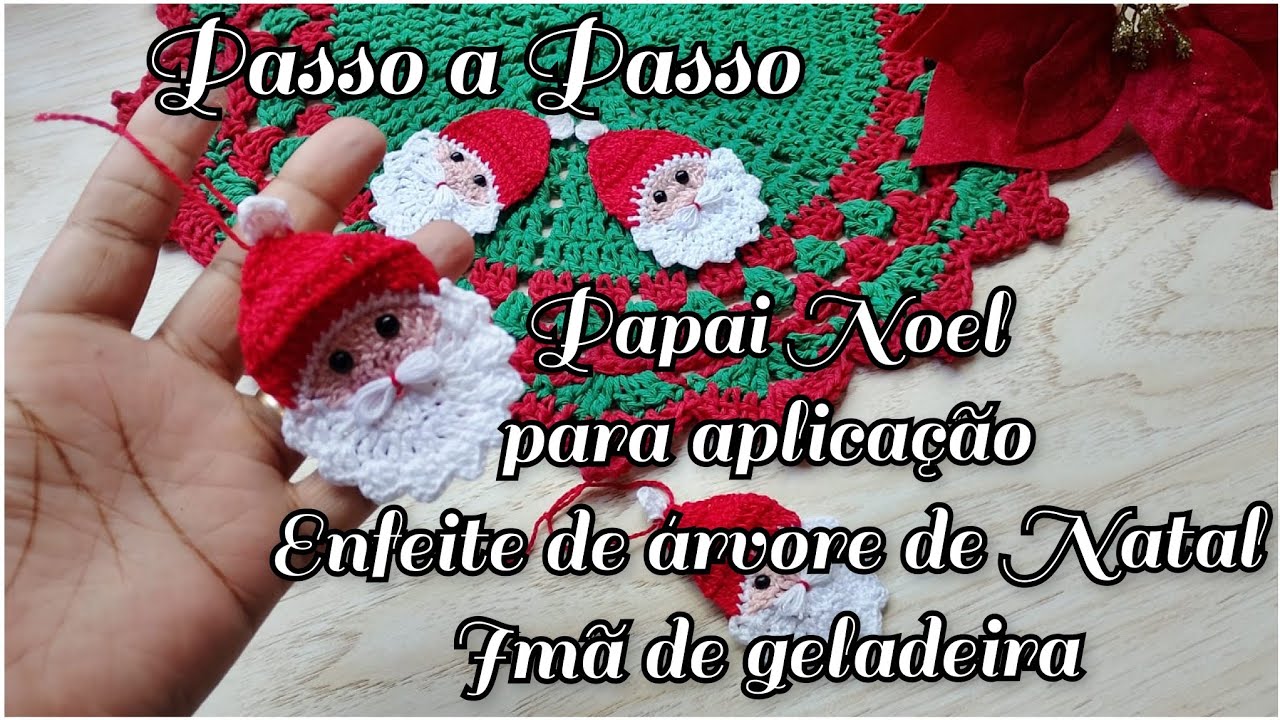 🎄🎄Papai Noel de crochê para aplicação, enfeite de árvore de Natal, imã de geladeira 