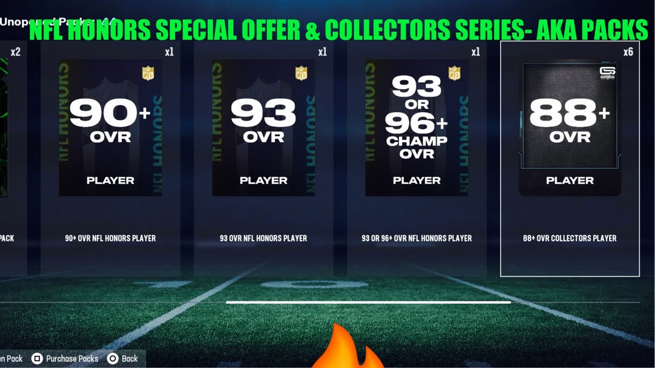 NFL HONORS SPECIAL OFFER & COLLECTORS SERIES- AKA PACKS, Madden 26 Ultimate Team
