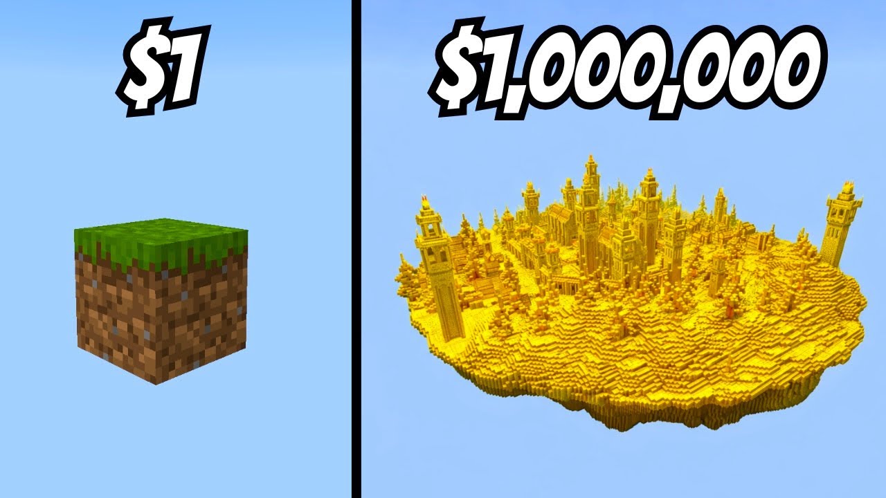 $1 Vs $1,000,000 Minecraft Skyblock