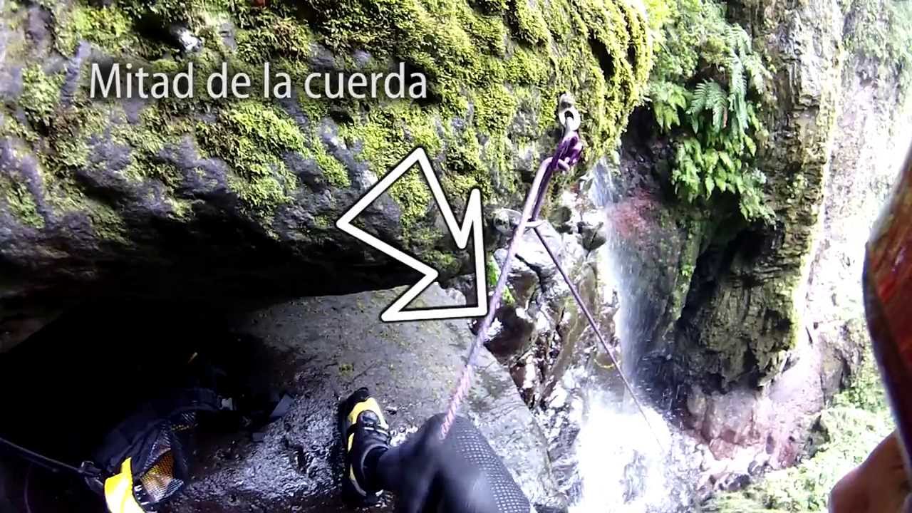 Rápel con cuerda simple, recuperable desde abajo. SISTEMA DE FORTUNA.