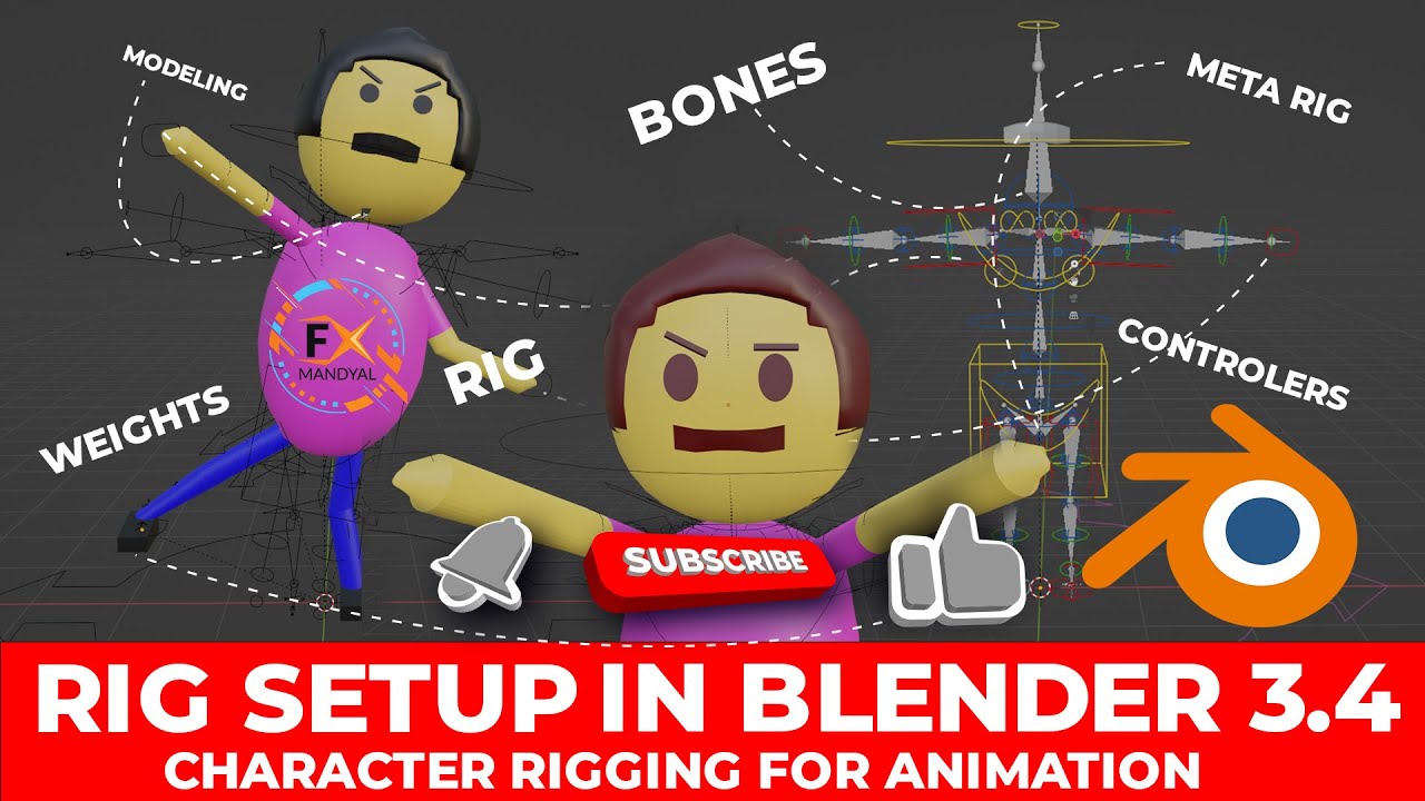 Rigging for animation in blender 3D in HINDI  #blender3d #blendertutorial  #update #freevideo