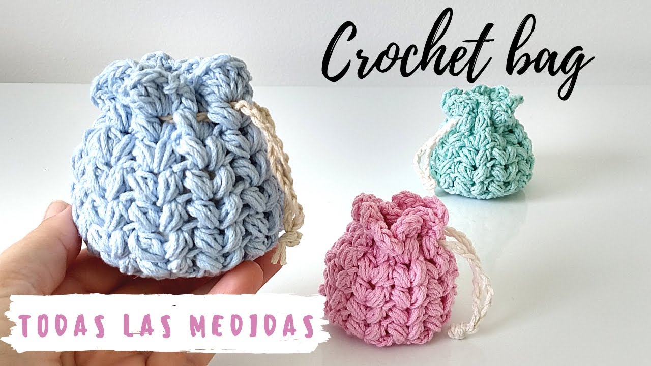 Cómo tejer bolsa a crochet en todas las medidas | Punto puff ganchillo