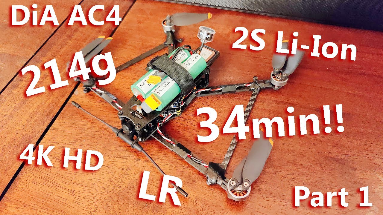 Developing AC4 - 214g 2S HD LR quad 34min flight time - Part 1