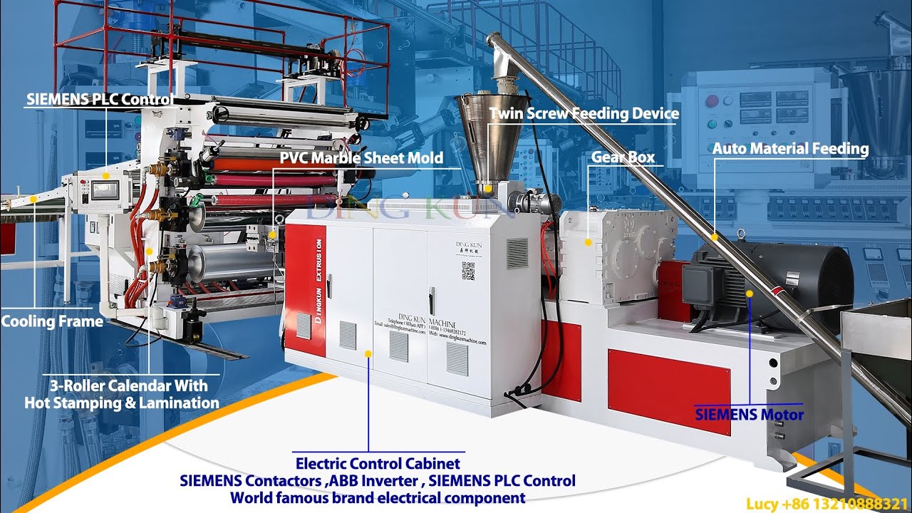 PVC Marble sheet machine / making extrusion / pvc wall panel plastic extruder