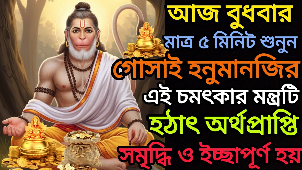 ✅ গোসাই হনুমানজির এই চমৎকার মন্ত্রটি শ্রবণে হঠাৎ অর্থ প্রাপ্তি নিশ্চিত। Hanuman mantra 